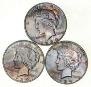 Lot (3) 1934-D Peace Silver Dollars - Beautiful Tone