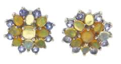 Sterling Silver Opal Stud Earrings