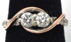 Glittering 0.88CTW Diamond Ring in 14KT Two-Tone Gold