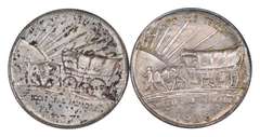 Lot (2) 1937-D & 1938-D Oregon Trail Commemorative Half Dollars - Unc