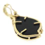 Fantastic Black Onyx Yellow Gold Pendant