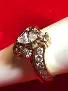 LADIES 14K YELLOW GOLD DIAMOND WEDDING SET 1.50 CARAT