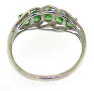 Sterling Silver Opal And Pink Saphires Ring