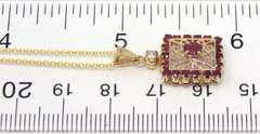 Favorite Square Ruby and Diamond Necklace