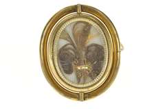 Gold Filled Hair Clothing Victorian Spinning Mourning Pin/Brooch