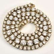 Sparkling CZ Sterling Tennis Necklace