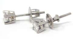 Elegant 14kt WG Round Cut Diamond Stud Earrings