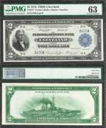 $2 1918 FRBN Cleveland Battleship Fr. 757 3 Digit SN D470A PMG Ch Unc 63