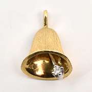 Vintage Bell Charm with Diamond