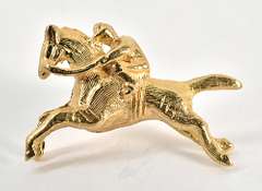 Neat Racehorse and Jockey Tie Tack