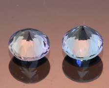 Glittering 1.41ct pair of silvery blue Tanzanite