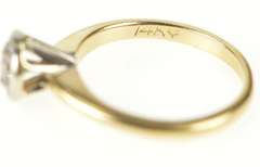 14K Yellow Gold Round Diamond Halo Cluster Promise Engagement Ring