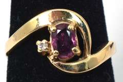 Elegant Ruby & Diamond Ring in Yellow Gold