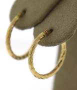 Simple Yellow Gold Diamond Cut Small Hoop