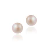 Sterling Silver Freshwater Cultured 7-7.5mm Pink Pearl Stud Earrings
