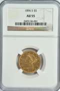 Scarce Near Mint 1896-S $5 Liberty Gold Piece. NGC AU55