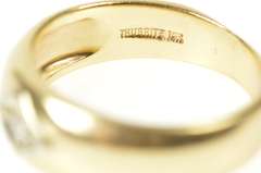 14K Yellow Gold Retro Simple Diamond Solitaire Men's Wedding Ring