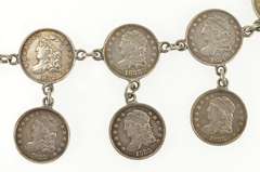 Sterling Silver 1829-1836 Capped Bust Dime Coin Chain Bracelet