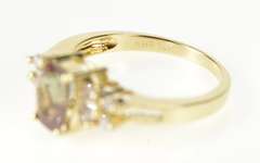 14K Yellow Gold Color Change Garnet Diamond Engagement Ring