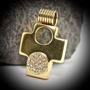 Unique Heavy 18K Cross with Diamonds