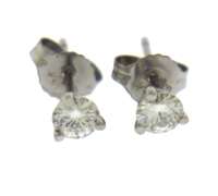 Simple White Gold Small Moissanite Earrings