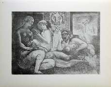 PABLO PICASSO, FOUR MODELS AND SCULPTURED HEAD