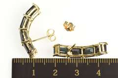 10K Yellow Gold 9.00+ Ctw Natural Sapphire Curved Statement Earrings