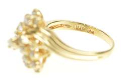 14K Yellow Gold 0.95 Ctw Classic Diamond Swirl Statement Ring