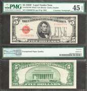 $5 1928-F LT John W. Snyder Autograph Sec. of Treasury Red Seal PMG Ch EF 45EPQ