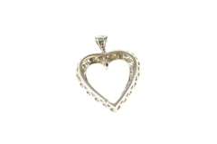 14K White Gold 1950's Classic Diamond Heart Love Symbol Pendant