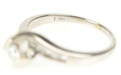 14K White Gold 0.58 Ctw Diamond Baguette Bypass Engagement Ring