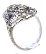 Antique European Diamond and Sapphire Filagree Ring