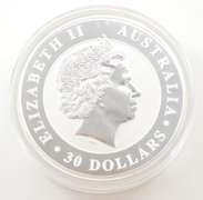 2011 Australia 30 Dollars 1kg .999 Silver - Kookaburra - Hockey Puck