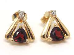 Wonderful Lot of Garnet w Diamond Accent Necklace & Earrings