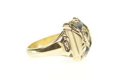 10K Yellow Gold 1964 WHS Ornate Enamel NP Initial Class Ring