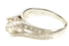 14K White Gold 1.05 Ctw Diamond Cathedral Classic Engagement Ring