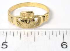 Shiny Claddagh Ring in 14KT Yellow Gold