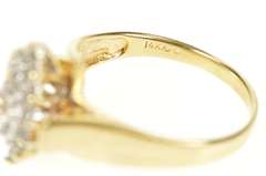 14K Yellow Gold 0.32 Ctw Marquise Diamond Cluster Bypass Ring