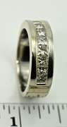Man's Impressive White Gold Princess-Cut Diamond Band