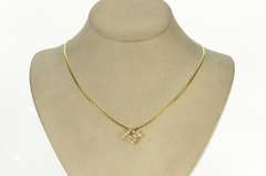 18K Yellow Gold 0.62 Ctw Marquise Diamond Cluster Chain Necklace