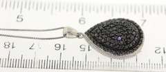 Sterling Silver Black Diamond Pear Shaped Necklace
