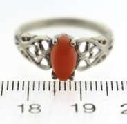 Sterling Silver Coral Ring