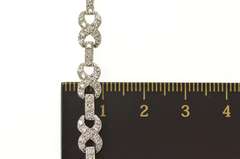 14K White Gold 1.68 Ctw Diamond Encrusted Figure 8 Link Bracelet