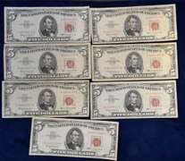 Lot Of 7 1963 Red Seal Notes
