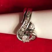 Ladies 14k white gold and diamond wedding set.