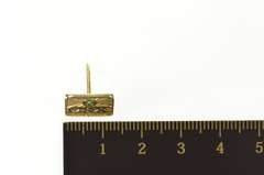 10K Yellow Gold CSX Employee 30 Year Service Emerald Lapel Pin/Brooch