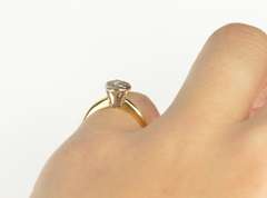 14K Yellow Gold Round Diamond Halo Cluster Promise Engagement Ring