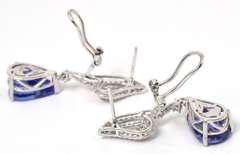 Interesting Tanzanite & Diamond Earrings in Platinum
