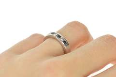14K White Gold 0.50 Ctw Sapphire Diamond Wedding Band Ring