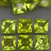 Radiant princess cut! Unheated! 6.18ct Peridot set!